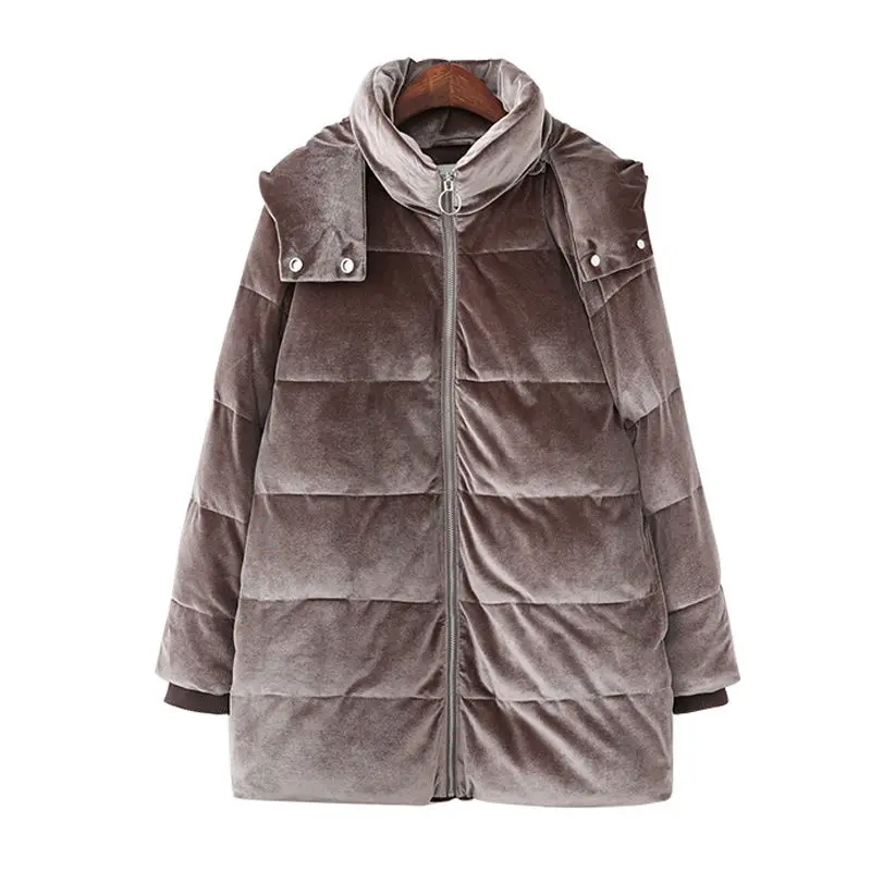 Special retro velvet medium length cotton padded jacket women's detachable hooded stand collar loose cotton padded jacket large
Special retro velvet medium length cotton padded jacket women's detachable hooded stand collar loose cotton padded jacket large