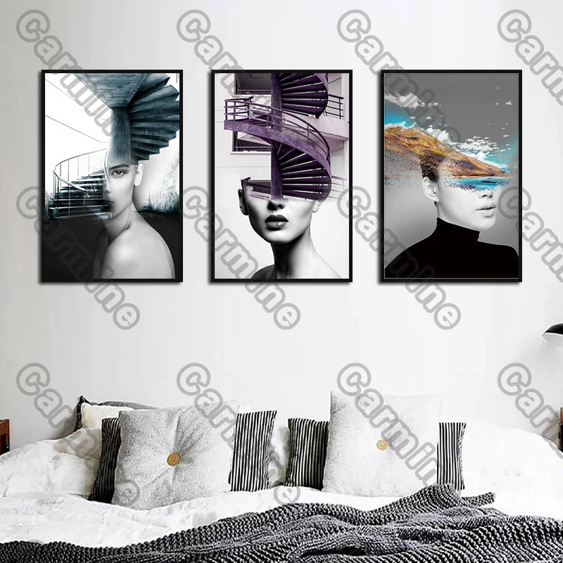 Poster Figure Woman and Spiral Staircase Canvas Painting and Prints Wall Art Pictures Decoration for Living Room 3Pcs Frameless
Poster Figure Woman and Spiral Staircase Canvas Painting and Prints Wall Art Pictures Decoration for Living Room 3Pcs Frameless