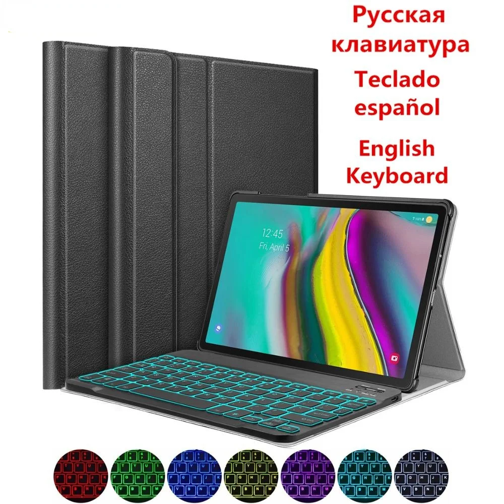

Russian Spanish Arabic Keyboard Case for Samsung Galaxy Tab A 10.1 2019 SM-T510 SM-T515 Slim Stand Cover For Tab T510 10.1 Case