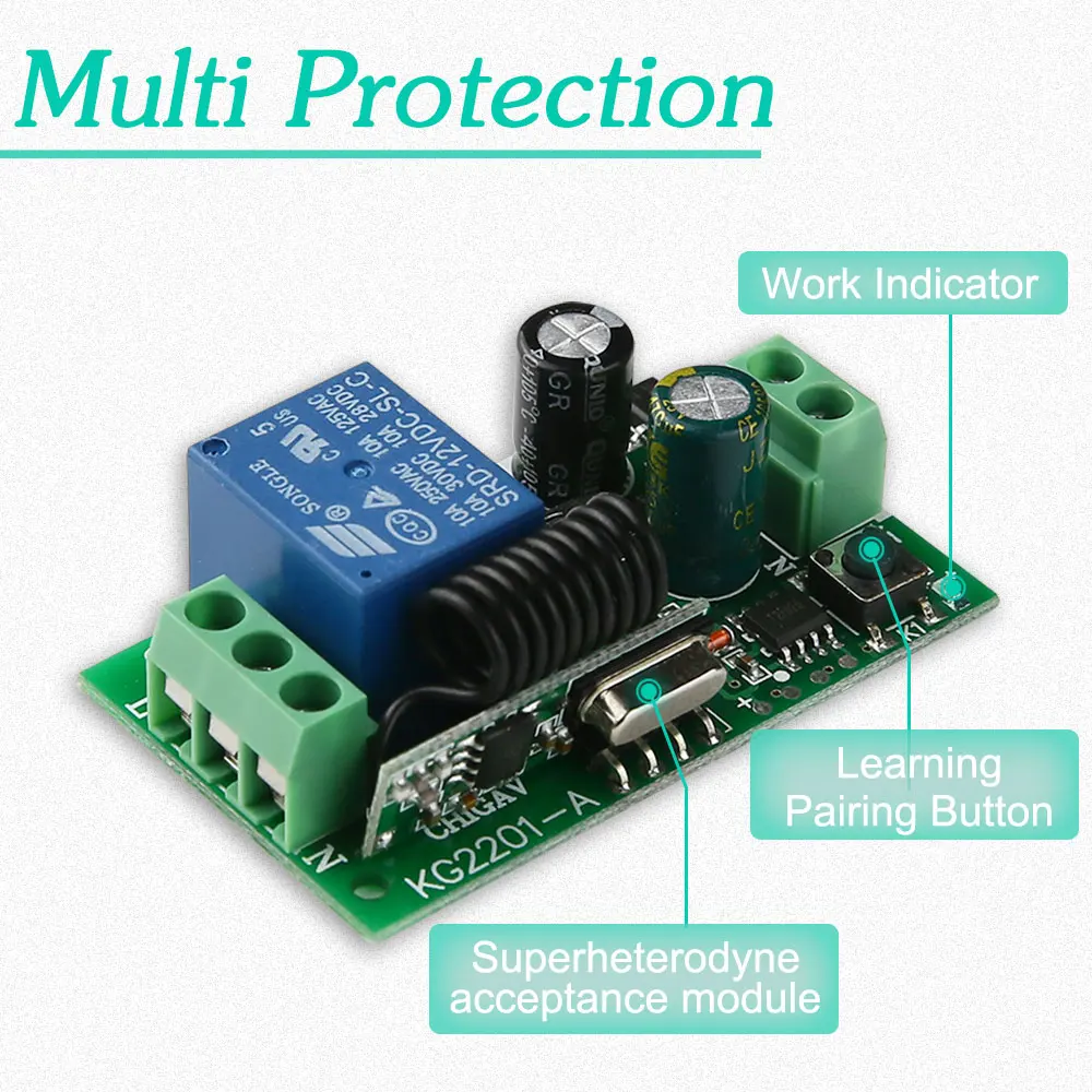 AC 220V wireless light control switch 1CH 433Mhz remote control smart home light bulb set with leather buckle KTNNKG factory
AC 220V wireless light control switch 1CH 433Mhz remote control smart home light bulb set with leather buckle KTNNKG factory