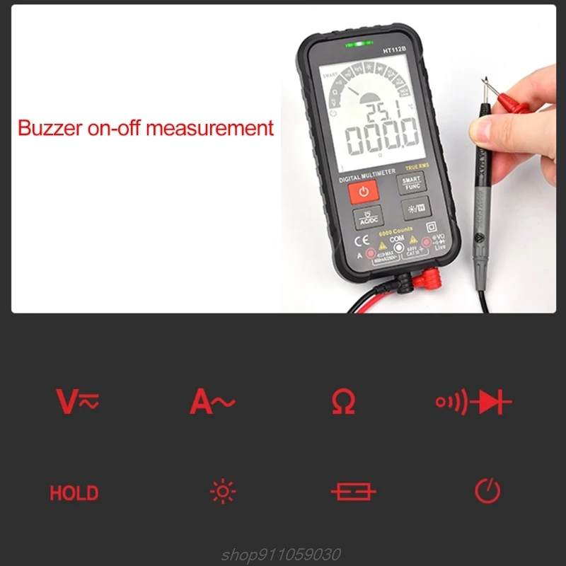 Digital Multimeter Auto 600V True Rms Battery Tester True RMS Capacitance Amp NCV Detector HT112B Advance M06 21 Dropship
Digital Multimeter Auto 600V True Rms Battery Tester True RMS Capacitance Amp NCV Detector HT112B Advance M06 21 Dropship