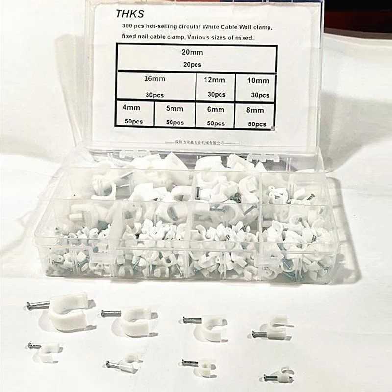 300 Pcs Plastic Wall Mount 6mm Dia Electric Cable Circle Nail Clips Fasteners Electric coil storage Household receive
300 Pcs Plastic Wall Mount 6mm Dia Electric Cable Circle Nail Clips Fasteners Electric coil storage Household receive