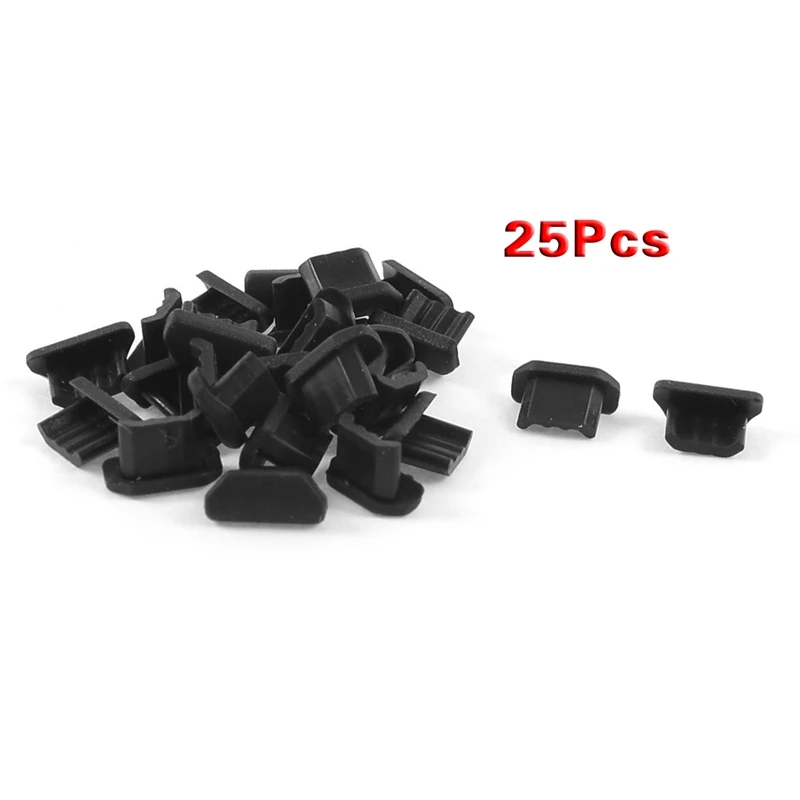

25 шт. пылезащитный черный мягкий пластиковый чехол для док-станции с разъемом Micro-USB