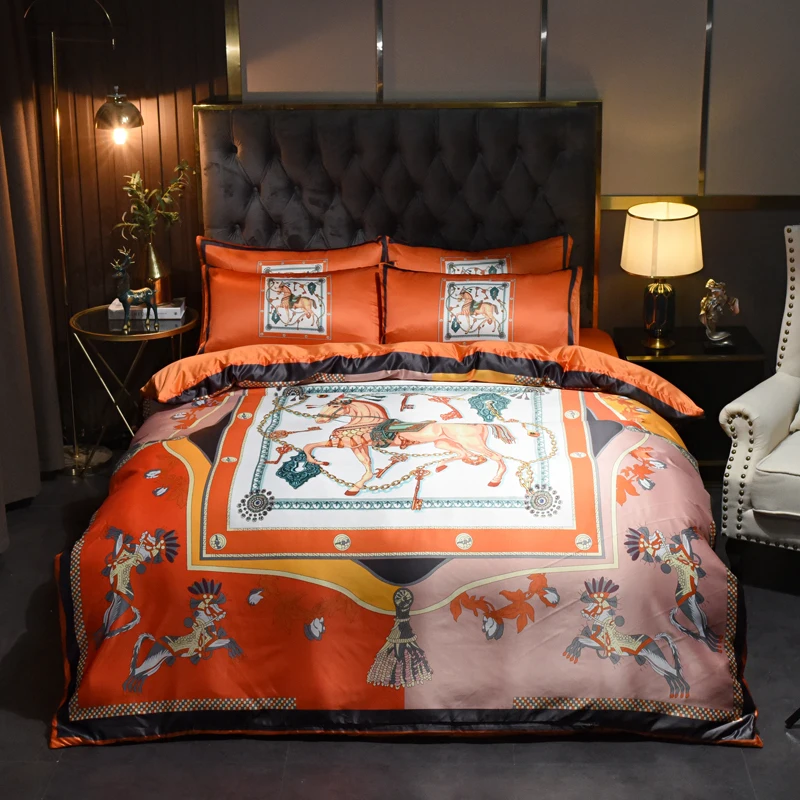 Luxury Bedding Set Double-Sided High-End Tencel Washing Silk Digital printing Sheet Home Bedding 4Pcs Set King Queen Size #sw
Luxury Bedding Set Double-Sided High-End Tencel Washing Silk Digital printing Sheet Home Bedding 4Pcs Set King Queen Size #sw