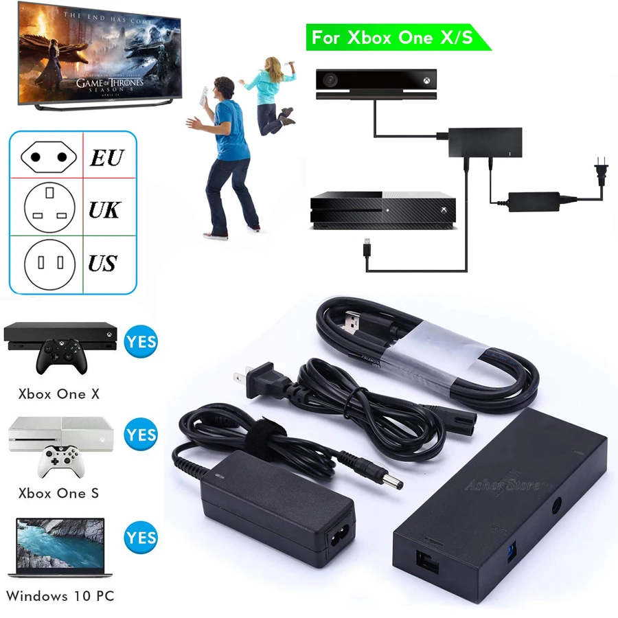 2020 новый сенсорный адаптер переменного тока Kinect версии 2 0 для Xbox one S / X Windows ПК BOX ONE