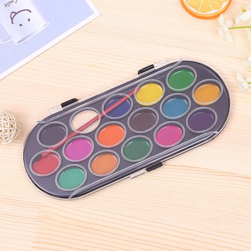 16 Colors Professional Solid Watercolor Paints Paint Box With Paintbrush Bright Color Sketch Color Art Tool Art Supply
16 Colors Professional Solid Watercolor Paints Paint Box With Paintbrush Bright Color Sketch Color Art Tool Art Supply