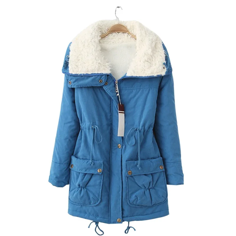 

Зимнее хлопковое пальто, женская облегающая зимняя верхняя одежда, средней длины, стеганая куртка, толстые теплые хлопковые парки с хлопков...