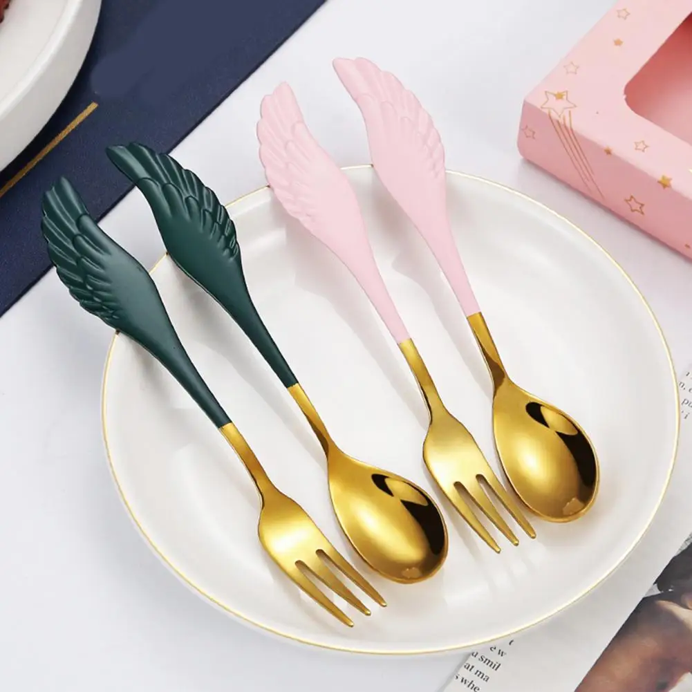 1 Set Wing Design Fork Spoon Set Mirror Polished 304 Stainless Steel Beefsteak Bread Flatware Set for Dining
1 Set Wing Design Fork Spoon Set Mirror Polished 304 Stainless Steel Beefsteak Bread Flatware Set for Dining