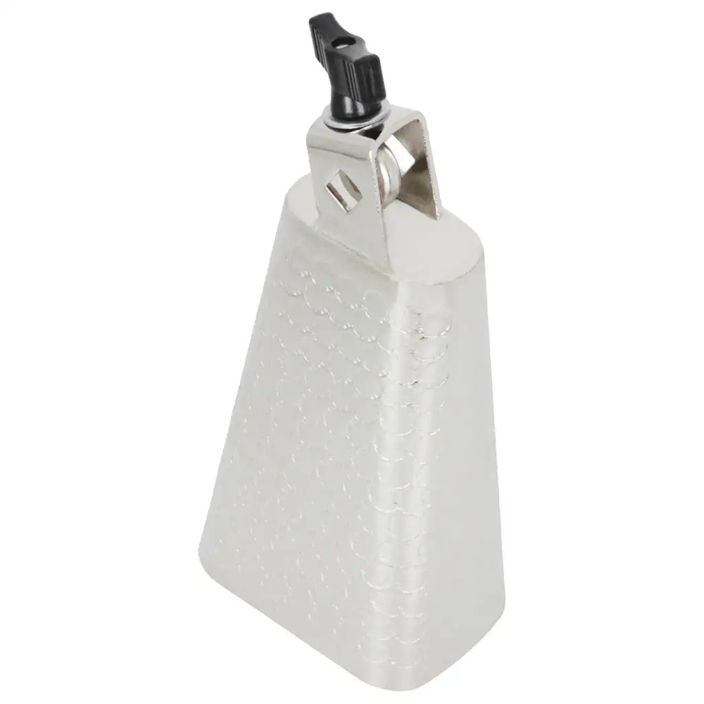 6 Inch Silver Metal Rock Cowbell for Drumset Kit Percussion with Screw Plastic Hammer for Doorbell
6 Inch Silver Metal Rock Cowbell for Drumset Kit Percussion with Screw Plastic Hammer for Doorbell