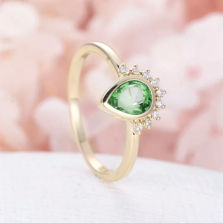 Fashion Christmas Wedding Ring Surprise Good Sales Contracted teardrop-shaped Green Zircon Joker Ring Wholesale
Fashion Christmas Wedding Ring Surprise Good Sales Contracted teardrop-shaped Green Zircon Joker Ring Wholesale