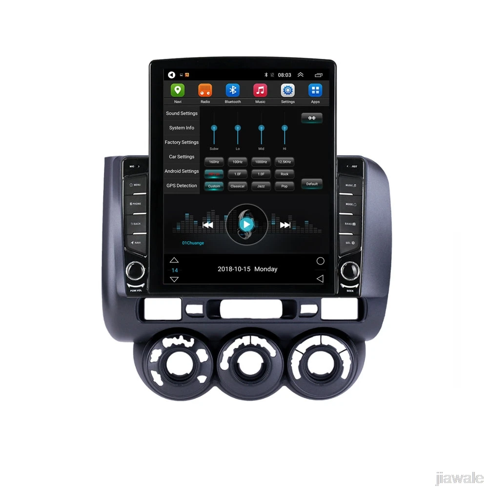 9.7" octa-core tesla style vertical screen Android 10 Car GPS radio Navigation for Honda fit Jazz manual AC 2001-2008 
9.7" octa-core tesla style vertical screen Android 10 Car GPS radio Navigation for Honda fit Jazz manual AC 2001-2008