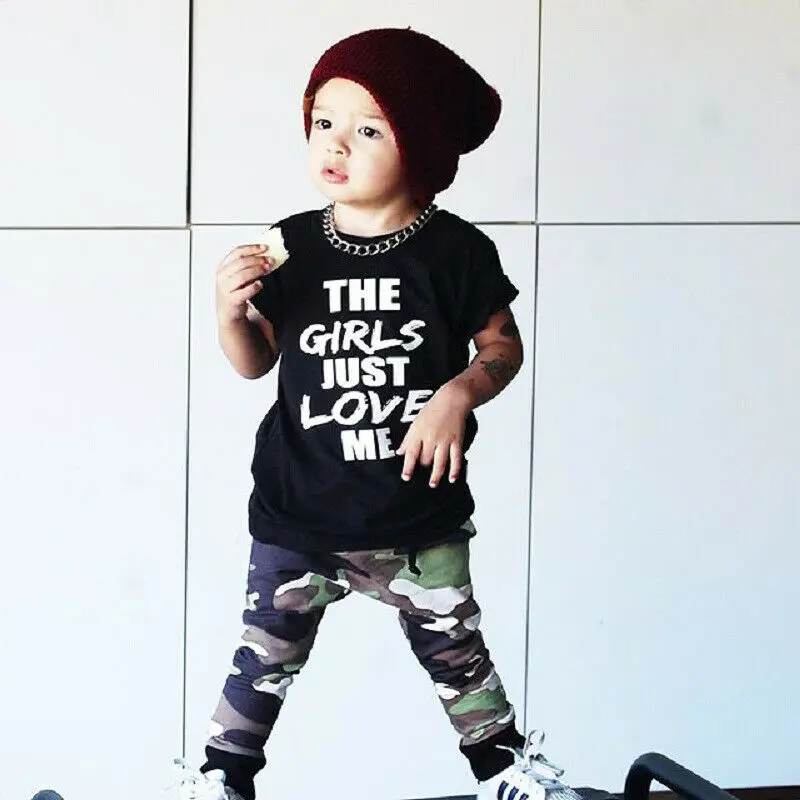 2PCS Toddler Kids Boys Letter Short Sleeve O-Neck Pullover Tops T-Shirt Camouflage Pants Outfits Set Clothes
2PCS Toddler Kids Boys Letter Short Sleeve O-Neck Pullover Tops T-Shirt Camouflage Pants Outfits Set Clothes