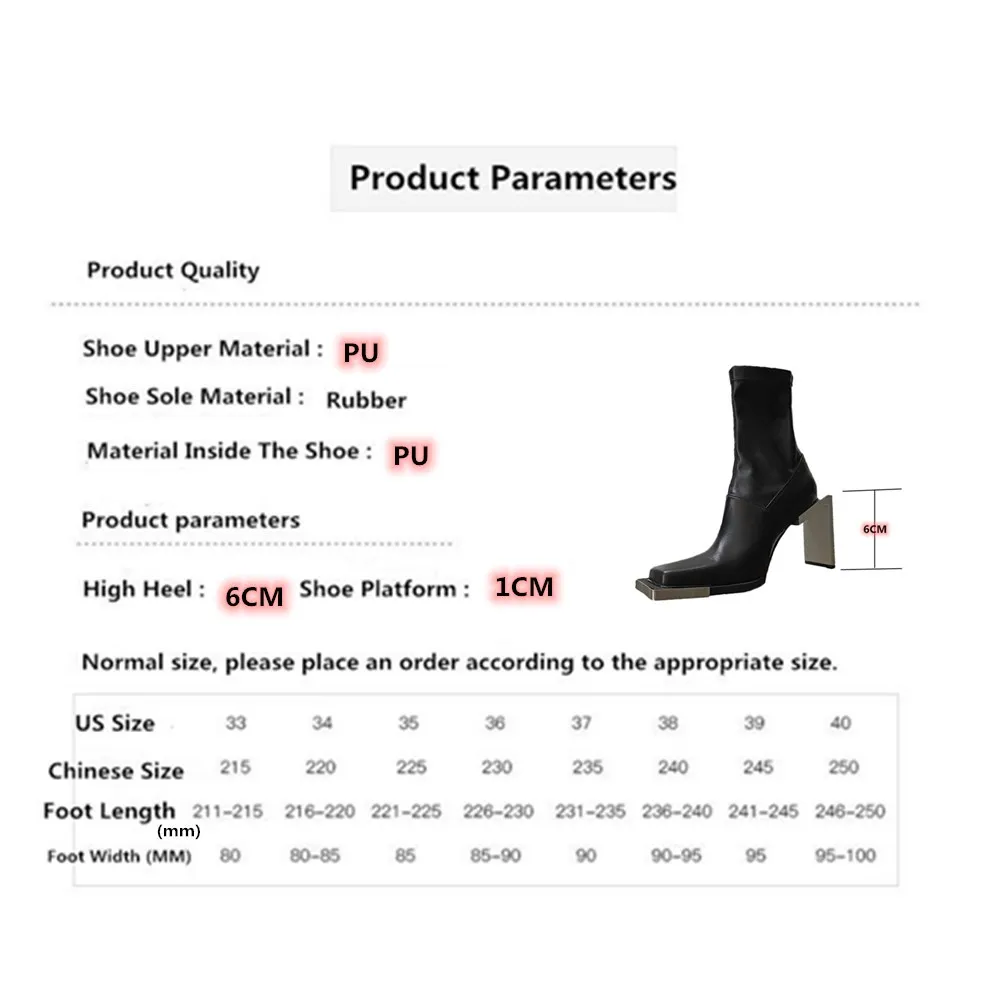 Women Shoes With Unusual Heels Metal Decoration Party Vacation Knight Boots Back Zip Patchwork Luxury Designer Ankle Boots Hot
Women Shoes With Unusual Heels Metal Decoration Party Vacation Knight Boots Back Zip Patchwork Luxury Designer Ankle Boots Hot