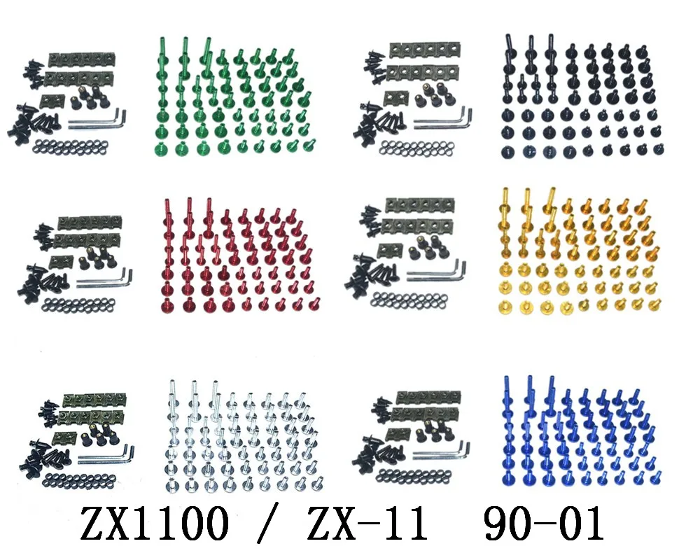 Motorcycle Complete Fairing Bolts Kit Bodywork Screws For Fit KAWASAKI ZX1100 / ZX-11 1990-2001
Motorcycle Complete Fairing Bolts Kit Bodywork Screws For Fit KAWASAKI ZX1100 / ZX-11 1990-2001