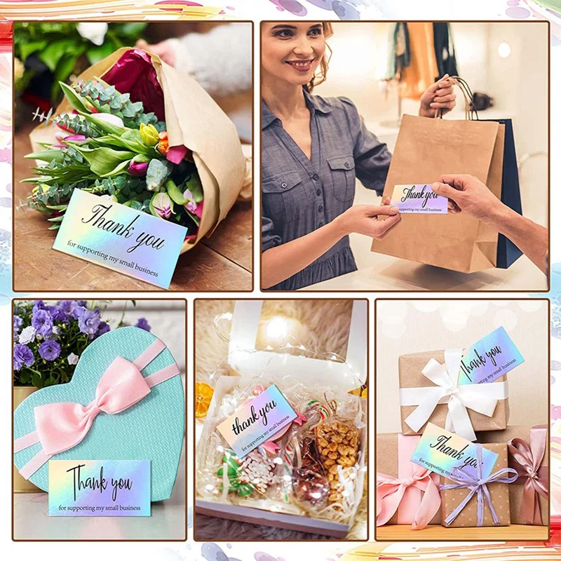 50 Sheets/pack 5*9 Cm Thank You For Supporting My Small Business Rainbow Laser Thank You Card Gift Packaging Card 4 Styles
50 Sheets/pack 5*9 Cm Thank You For Supporting My Small Business Rainbow Laser Thank You Card Gift Packaging Card 4 Styles