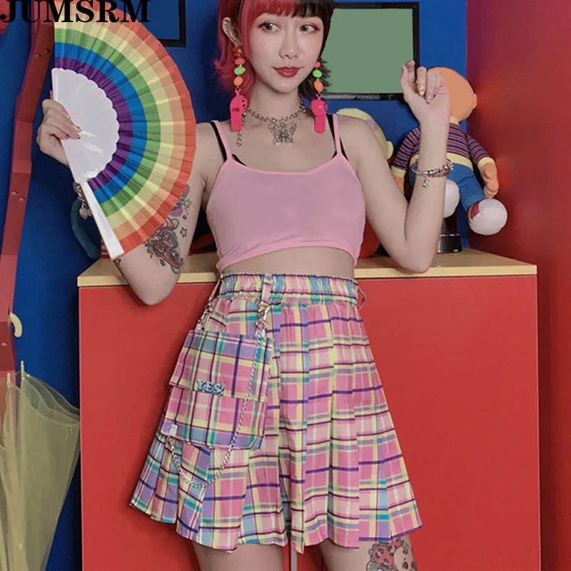 Harajuku Kawaii клетчатая трапециевидная Женская юбка 2020 летняя повседневная юбка с высокой талией милые плиссированные юбки выше колена с карман...
Harajuku Kawaii клетчатая трапециевидная Женская юбка 2020 летняя повседневная юбка с высокой талией милые плиссированные юбки выше колена с карман...