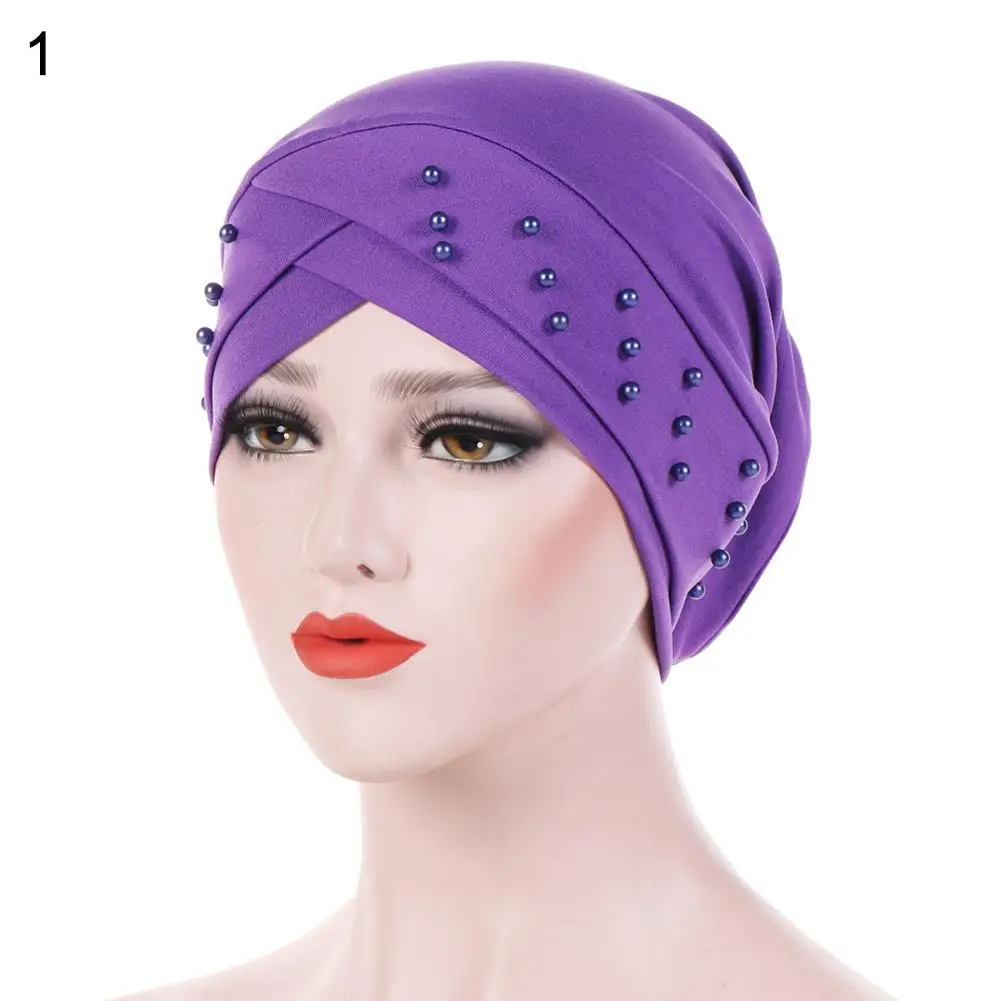 2020 New Women Beads Elastic Turban Hat Muslim Cancer Chemo Cap Hijab Head Wrap Solid Color
2020 New Women Beads Elastic Turban Hat Muslim Cancer Chemo Cap Hijab Head Wrap Solid Color