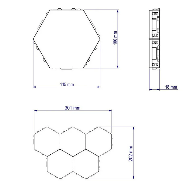 

1-10PCS LED Touch Sensitive Lighting Lamp Hexagonal Lamps Quantum Lamp Modular Night Light Hexagons Creative Decoration wallLamp