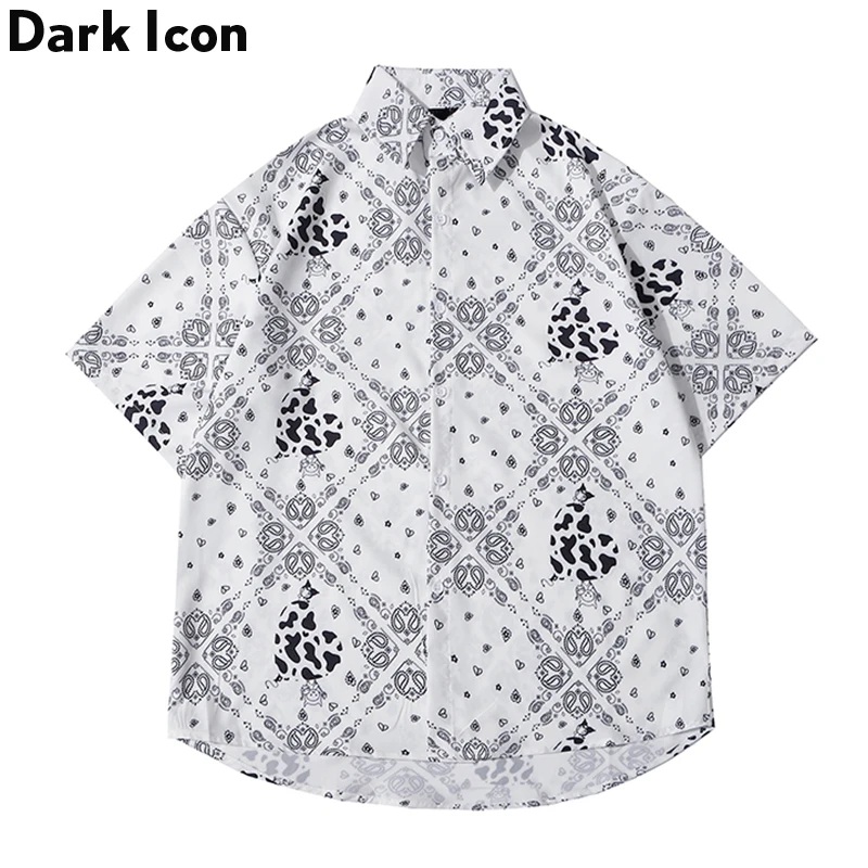 

Гавайская рубашка с принтом Dark Icon, мужская летняя тонкая пляжная Мужская рубашка из тонкого материала для отдыха