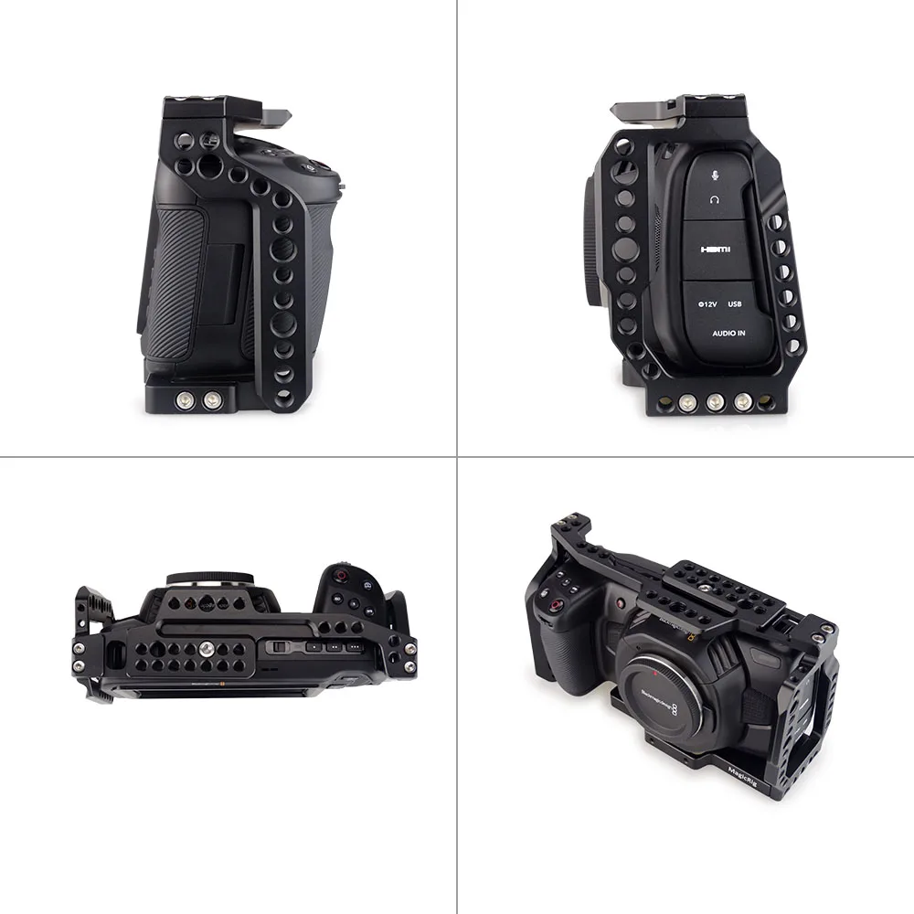 Держатель для камеры MAGICRIG BMPCC 4K /6K с ручкой NATO и регулируемой деревянной + зажим