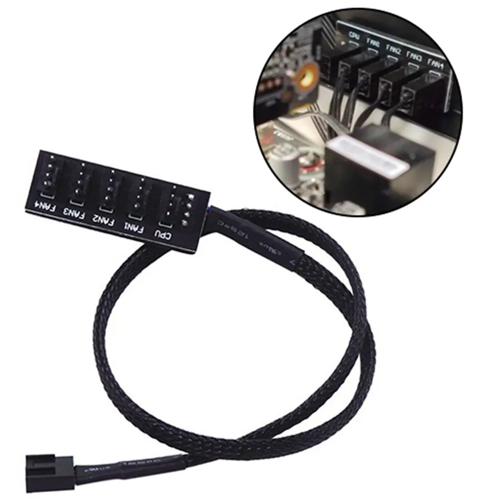 5-port 4-pin PWM CPU Cooler Cooling Fan Power Cable Splitter Computer CPU Chasis Power Cord Hub Splitter Adapter
5-port 4-pin PWM CPU Cooler Cooling Fan Power Cable Splitter Computer CPU Chasis Power Cord Hub Splitter Adapter