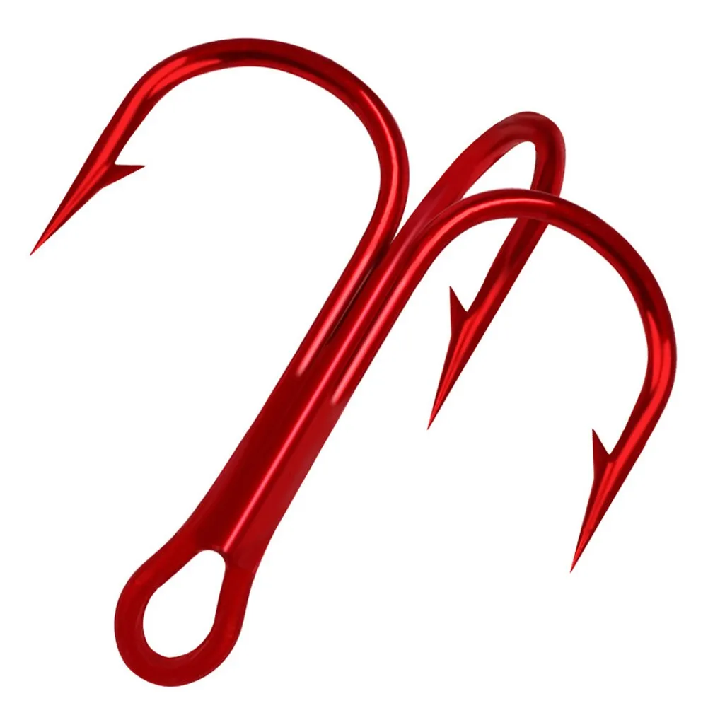 50pcs Red Fishing Treble Hooks Sharpened Round Bent Treble For Saltwater Bass Tackle High Carbon Steel Fishing Hook
50pcs Red Fishing Treble Hooks Sharpened Round Bent Treble For Saltwater Bass Tackle High Carbon Steel Fishing Hook