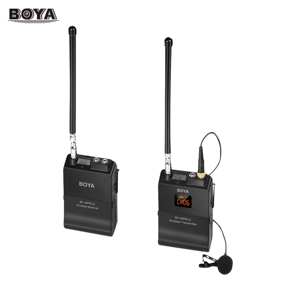 BOYA BY-WFM12 VHF Wireless Microphone System Transmitter Receiver Omni-directional Lavalier Microphone Mic for Smartphone Camera
BOYA BY-WFM12 VHF Wireless Microphone System Transmitter Receiver Omni-directional Lavalier Microphone Mic for Smartphone Camera