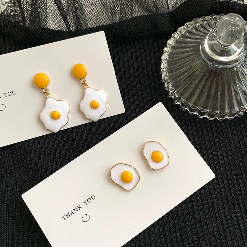 Cute Poached Egg Stud Earrings for Women 2021 Trend Korean Fashion Piercing Funny Yolk Unusual Hanging Earings Jewelry Girl Gift
Cute Poached Egg Stud Earrings for Women 2021 Trend Korean Fashion Piercing Funny Yolk Unusual Hanging Earings Jewelry Girl Gift