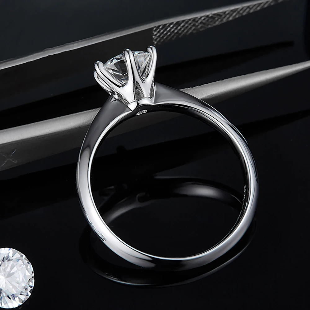 

Женское кольцо с бриллиантами, классическое ювелирное изделие из стерлингового серебра 925 пробы, 1 карат, 2 карата, 3 карата, для свадьбы, вечеринки, годовщины
