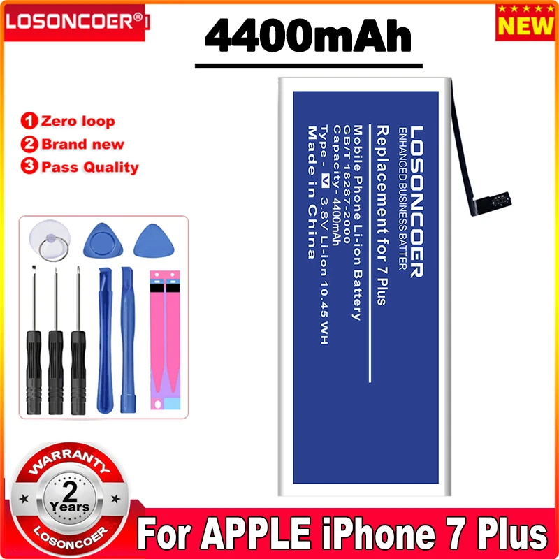 

LOSONCOER 4400mAh Phone Batteries for iPhone 7 Plus Battery 7G plus Internal Replacement Batteria Free Repair Tools