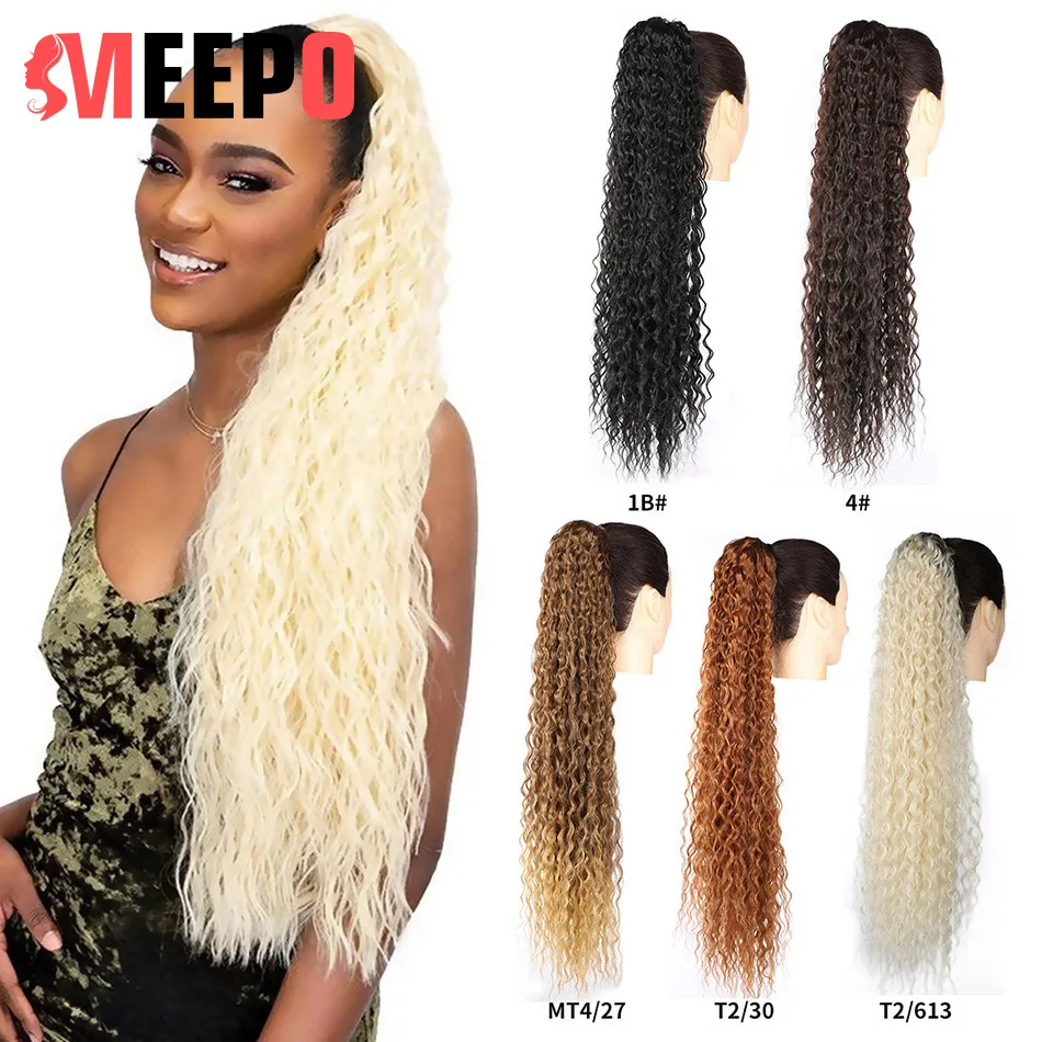 MEEPO 32Inch Long Water Wave Curly Ponytail Synthetic Corn Curly Drawstring Ponytail Clip in Hair Piece For Women Heat Resistant
MEEPO 32Inch Long Water Wave Curly Ponytail Synthetic Corn Curly Drawstring Ponytail Clip in Hair Piece For Women Heat Resistant