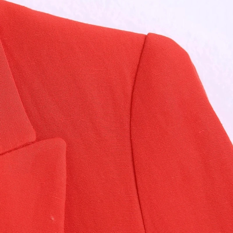 Fashion Women Button Less Red Linen Casual Suit Coat Female Long Sleeve Outerwear Office Lady Loose Tops C1121 
Fashion Women Button Less Red Linen Casual Suit Coat Female Long Sleeve Outerwear Office Lady Loose Tops C1121