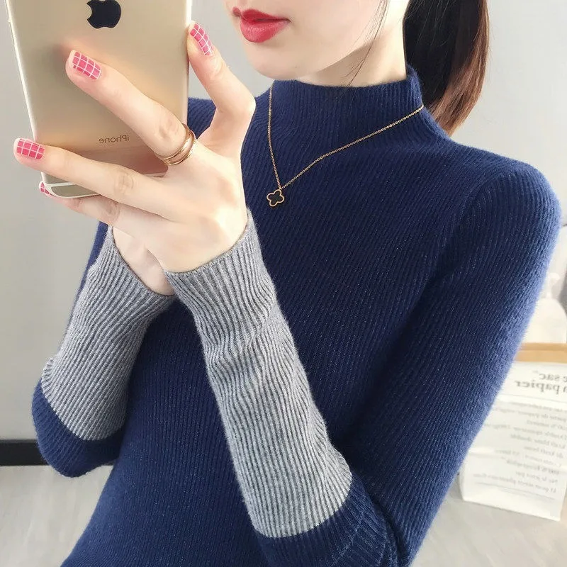2021 Spring Autumn Fashion Korean Women Knitted Mock Neck Sweater Casual Soft Jumper Stretch Pullover Bottoming Clothes L102
2021 Spring Autumn Fashion Korean Women Knitted Mock Neck Sweater Casual Soft Jumper Stretch Pullover Bottoming Clothes L102