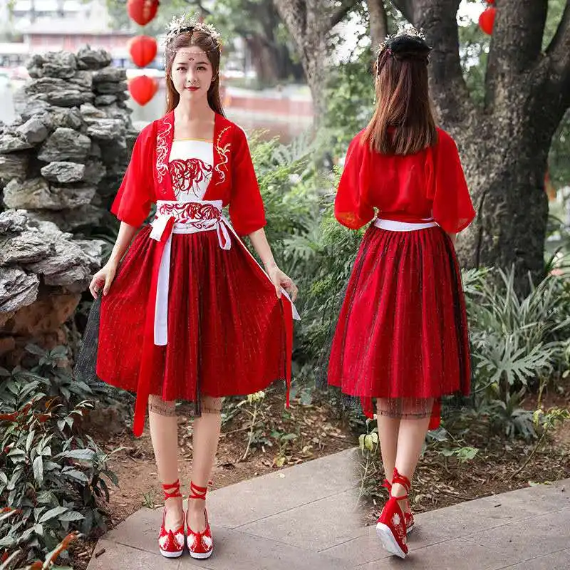Designer Chinese Style Summer Female Clothes Knee Length Half Sleeve Women's Dress Red Dresses 2 Piece Set Women
Designer Chinese Style Summer Female Clothes Knee Length Half Sleeve Women's Dress Red Dresses 2 Piece Set Women
