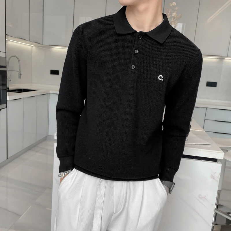 Autumn Winter Men's POLO Shirts Lapel Knitted Sweater Solid Color Knitted Pullover Social StreetwearCasual Business Men Clothing
Autumn Winter Men's POLO Shirts Lapel Knitted Sweater Solid Color Knitted Pullover Social StreetwearCasual Business Men Clothing