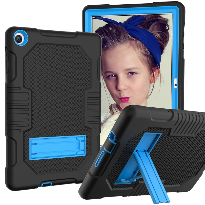 

Kids Safe Case for Huawei MatePad T10 T10S 2020 Soft Silicone Armor Back Case for AGR-L09/W09 AGS3-L09/W09 Stand Cover Kickstand