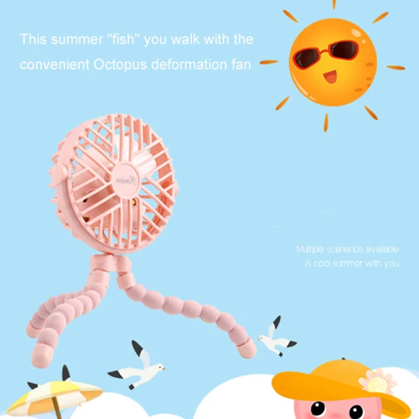Multi-Function Octopus Stand Mute Mini Handheld Fan Baby Trolley Fan Student Desk Fan with 3 Speed Adjustable Wind Speed(Pink)
Multi-Function Octopus Stand Mute Mini Handheld Fan Baby Trolley Fan Student Desk Fan with 3 Speed Adjustable Wind Speed(Pink)