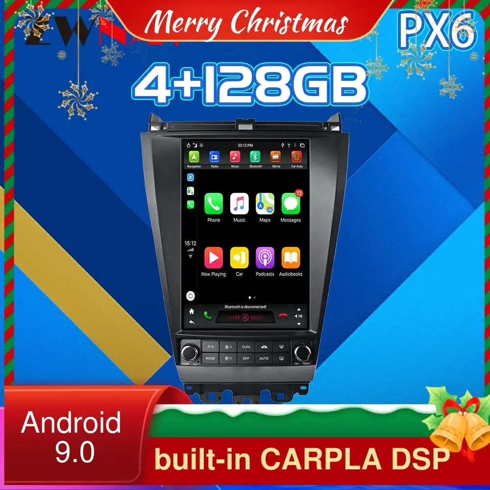 CARPLAY DSP для Honda Accord 4G128G Tesla экран Автомобильный мультимедийный плеер GPS аудио Радио Стерео головное устройство Android 9 2003-2007
CARPLAY DSP для Honda Accord 4G128G Tesla экран Автомобильный мультимедийный плеер GPS аудио Радио Стерео головное устройство Android 9 2003-2007