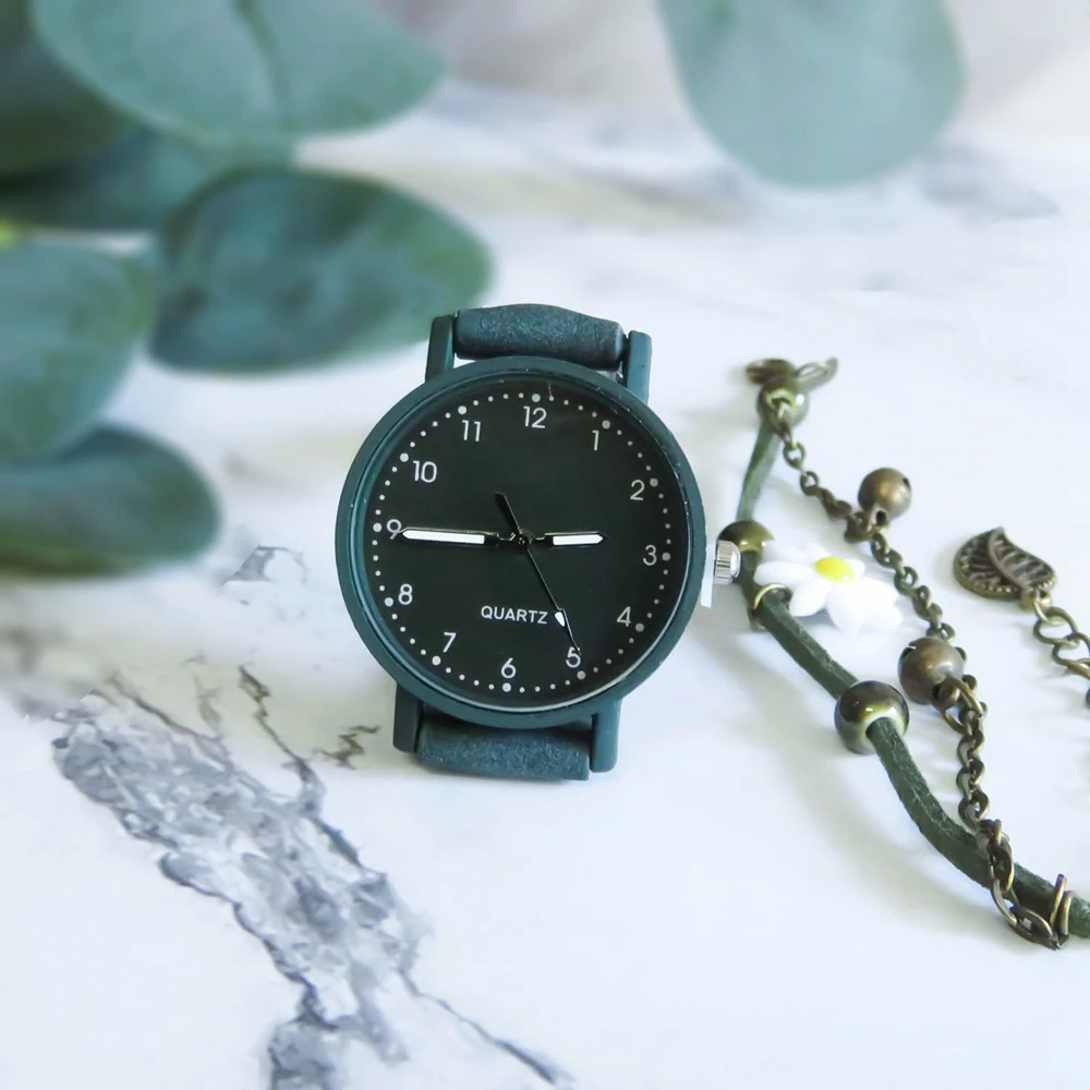 2 шт./комплект женские кварцевые часы с браслетом | Наручные
