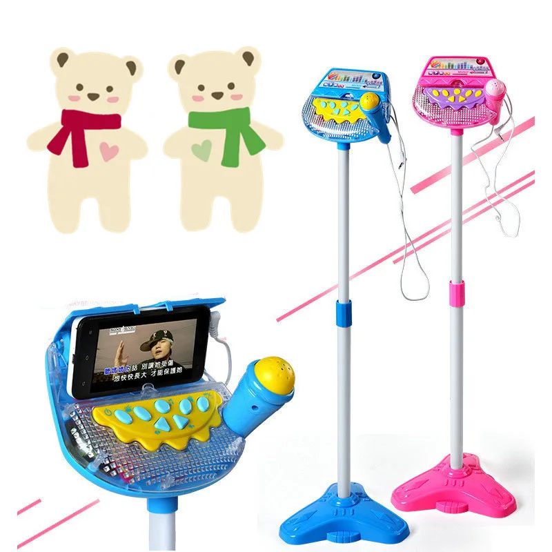 

child microphone vertical microphone karaoke bracket singing music amplification light early education puzzle boy girl toy