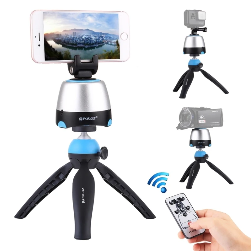 

PULUZ Electronic 360 Degree Rotation Panoramic Head with Remote Controller &Tripod Mount &Phone Clamp for Smartphones,GoPro,DSLR