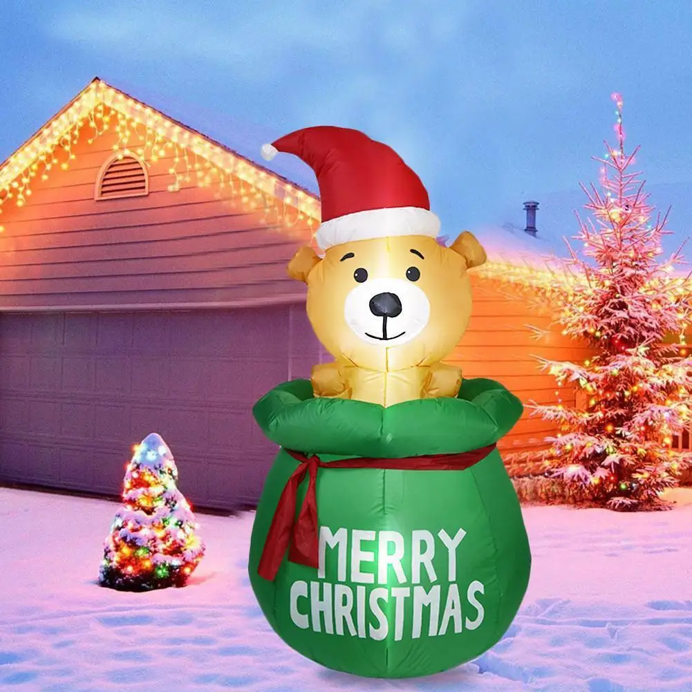 

Милые рождественские надувные олени 1,85 м, украшения со светодиодами на Рождество, газон 2022 ярдов, уличный Рождественский Декор