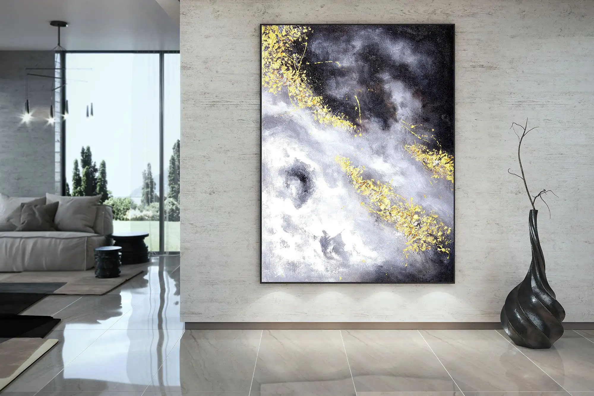 Wall Art Canvas Painting Decorative Painting Modern Minimalist Art Mural Gold Gray Art Painting Home Decor Large Oil Painting 
Wall Art Canvas Painting Decorative Painting Modern Minimalist Art Mural Gold Gray Art Painting Home Decor Large Oil Painting
