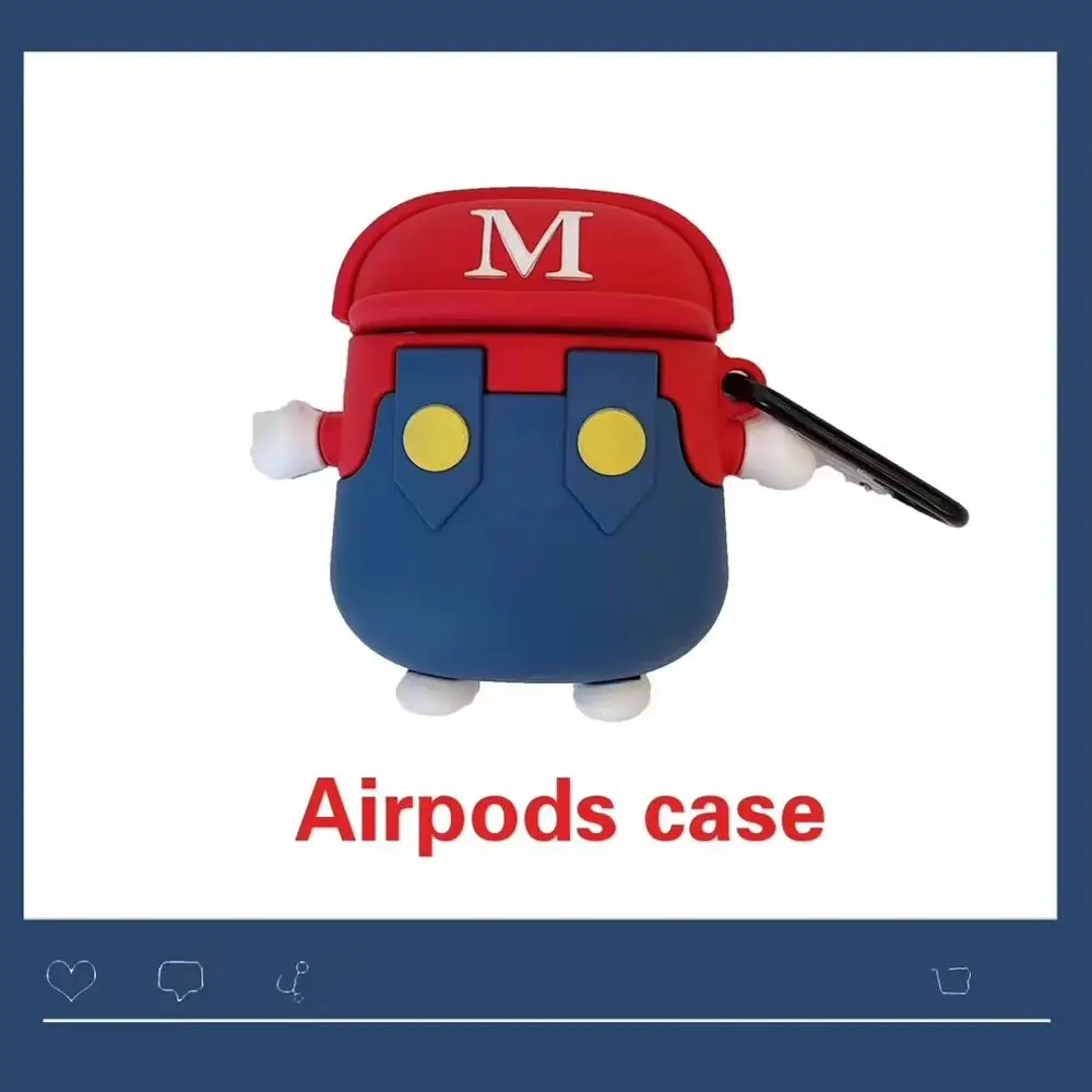 3D Милые игровые персонажи водопроводчик чехлы для наушников Apple Airpods 1 2