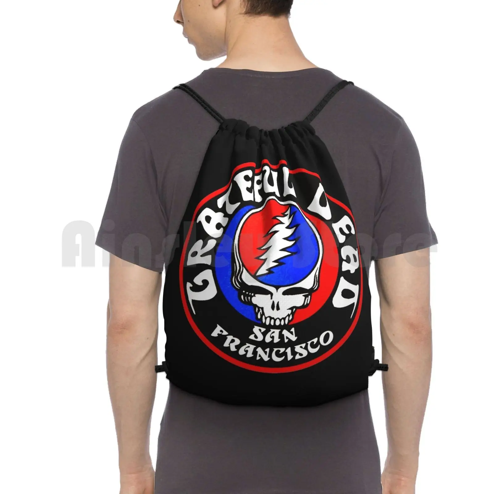 

Logo Trending Backpack Drawstring Bag Riding Climbing Gym Bag Band Skull Grateful Gaspol Dead 1 Best Selling 11
