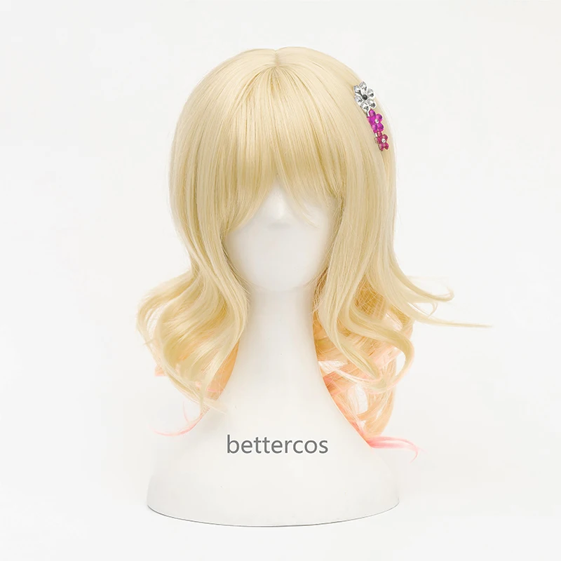 

Diabolik Lovers Cosplay Wig Komori Yui Light Blonde with Pink Cos Wigs Heat Resistant Synthetic Hair Cos Wigs + Headwear Hairpin