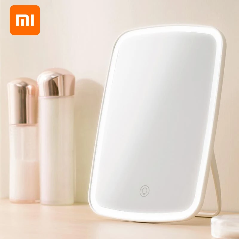 Зеркало для макияжа xiaomi со светодиодной подсветкой косметическое зеркало с
