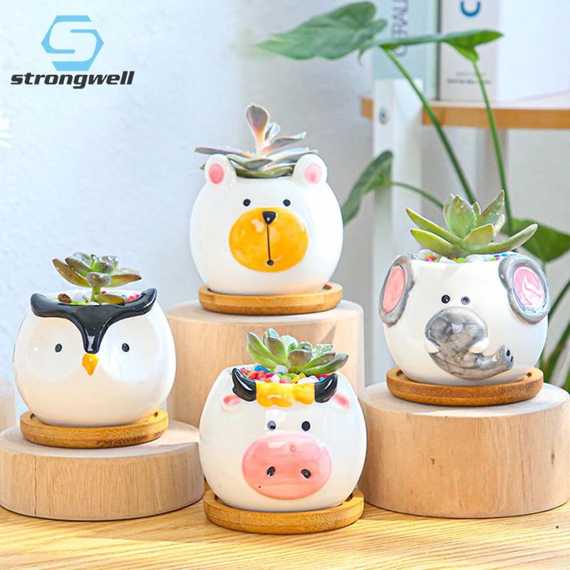 Strongwell Cartoon Animal Flower Pots Sets Home Office Decoration Mini Succulent Planter Bonsai Desktop Display Pots For Plants
Strongwell Cartoon Animal Flower Pots Sets Home Office Decoration Mini Succulent Planter Bonsai Desktop Display Pots For Plants