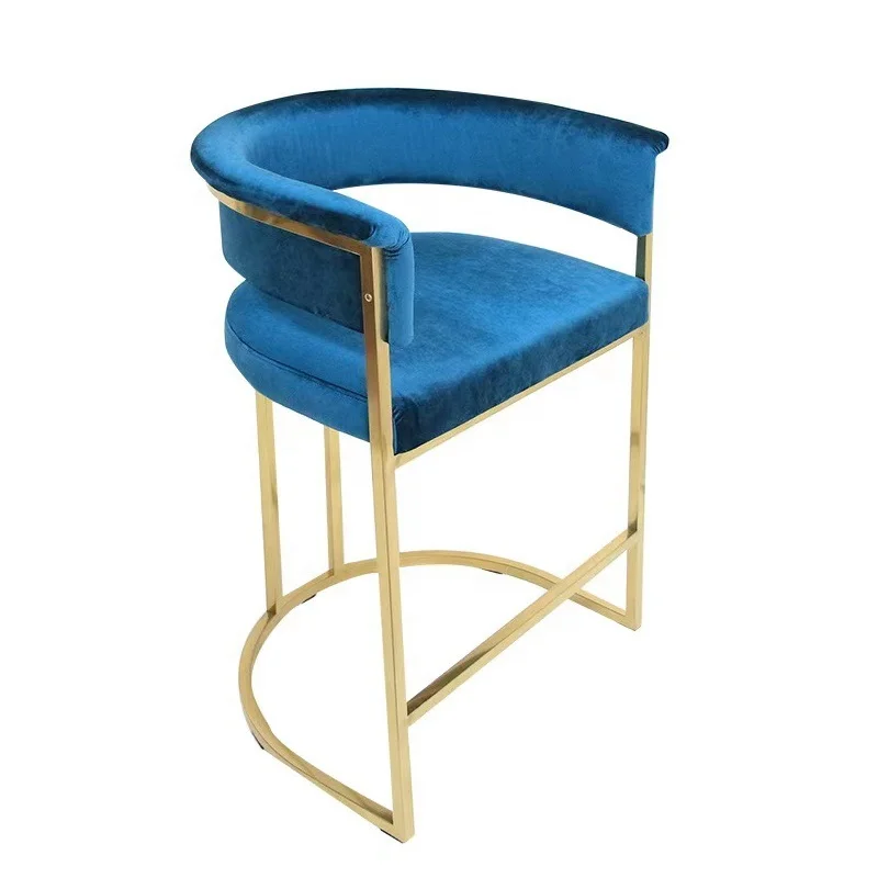 Modern High quality Latest Nordic Design Velvet titanium gold high bar chair bar stool luxury bar furniture Commercial Furniture
Modern High quality Latest Nordic Design Velvet titanium gold high bar chair bar stool luxury bar furniture Commercial Furniture