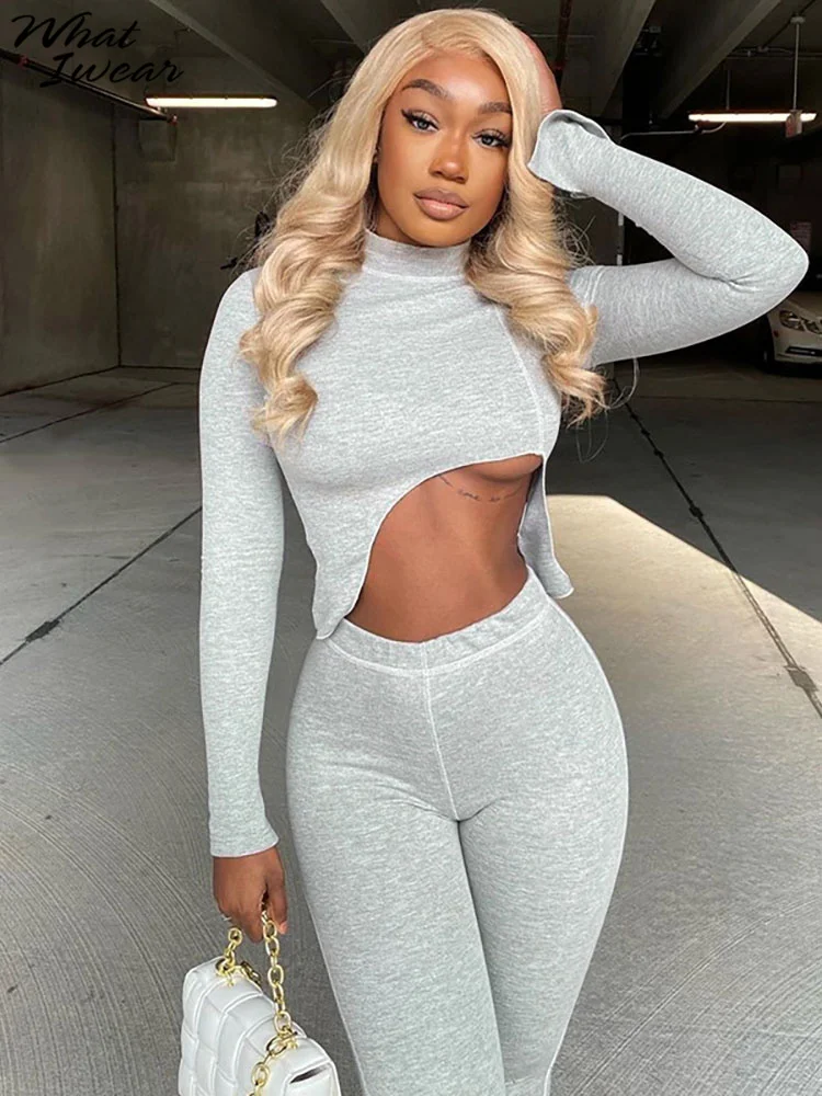 Whatiwear Bare Midriff Two Piece Set Women Popular Casual Solid Half Turtleneck Crop Top+Skinny Leggings Female Concise Outfit
Whatiwear Bare Midriff Two Piece Set Women Popular Casual Solid Half Turtleneck Crop Top+Skinny Leggings Female Concise Outfit